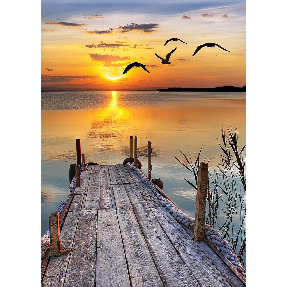 5D Diamond Painting – Sonnenuntergang Seeblick Unique-Diamond