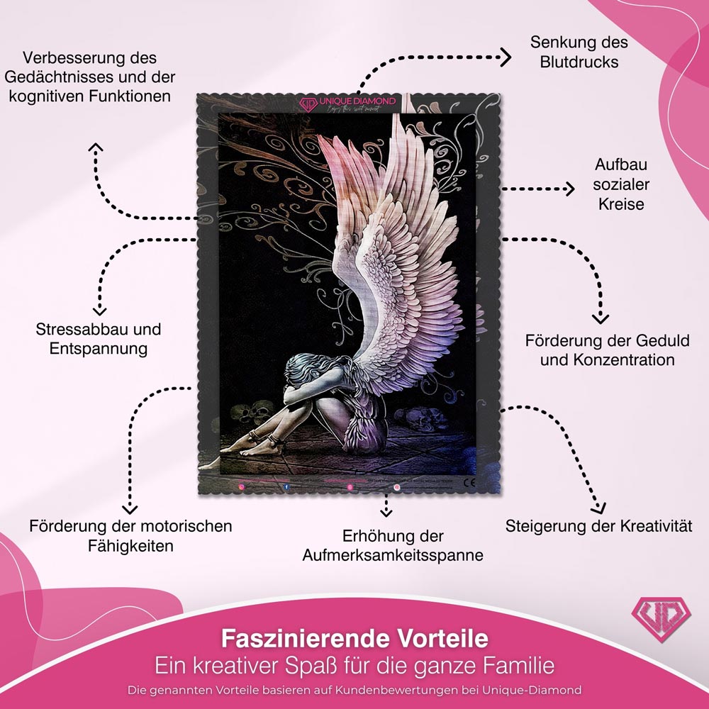 5D Diamond Painting – Trauriger Engel Unique-Diamond