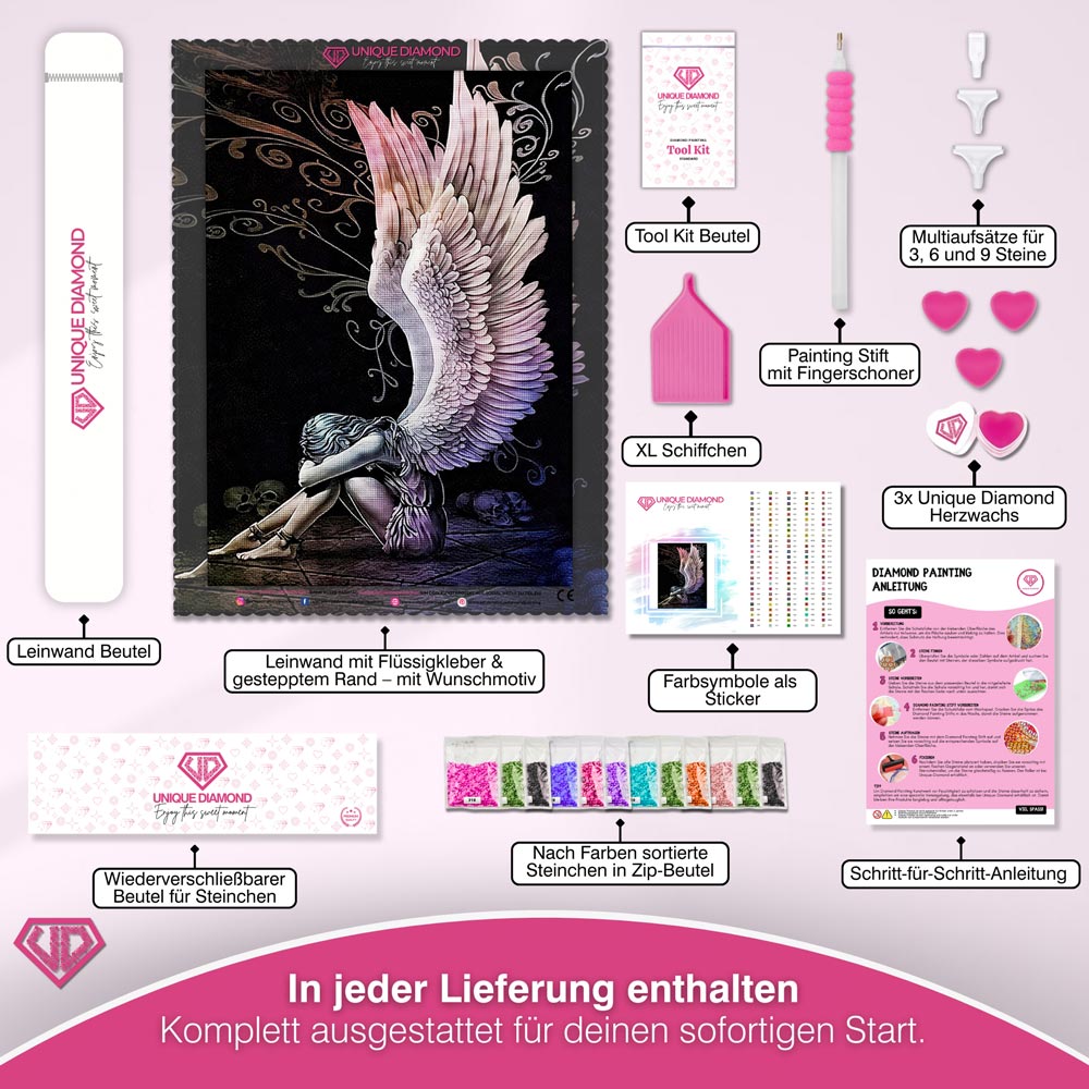 5D Diamond Painting – Trauriger Engel Unique-Diamond