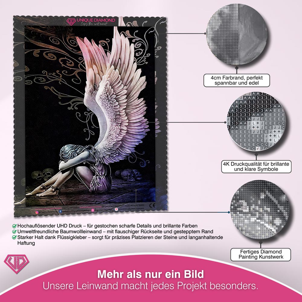 5D Diamond Painting – Trauriger Engel Unique-Diamond