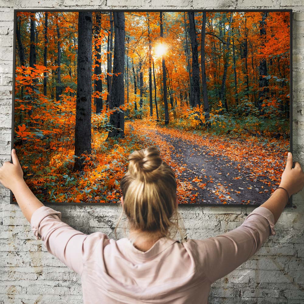 5D Diamond Painting – Waldweg im Herbst Unique-Diamond