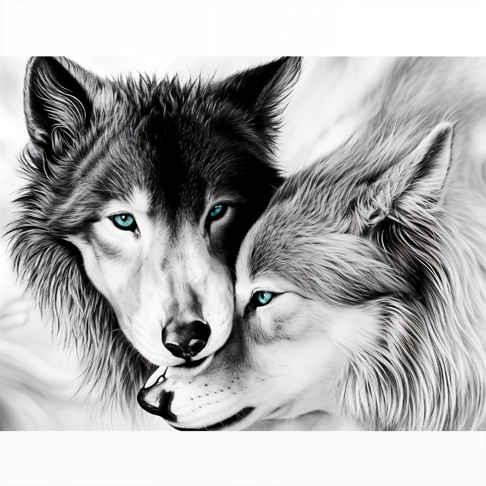 5D Diamond Painting Wolf und Wölfin - Unique-Diamond