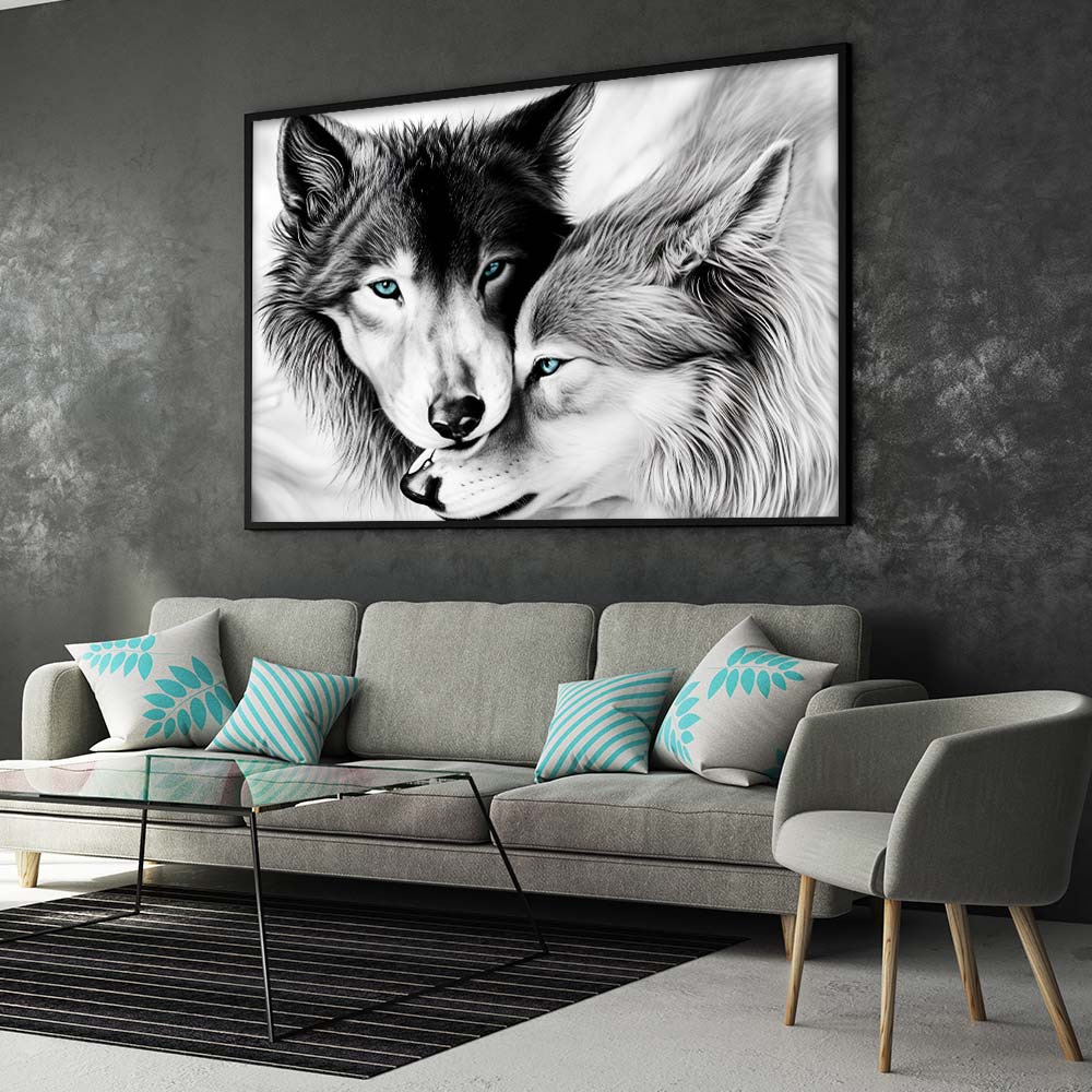 5D Diamond Painting – Wolf und Wölfin Unique-Diamond