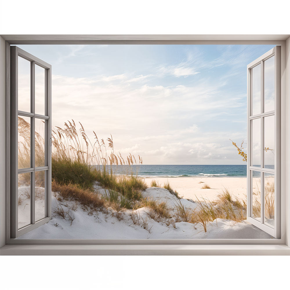 5D Diamond Painting XXL Fenster als Weg zum Strand - Unique-Diamond