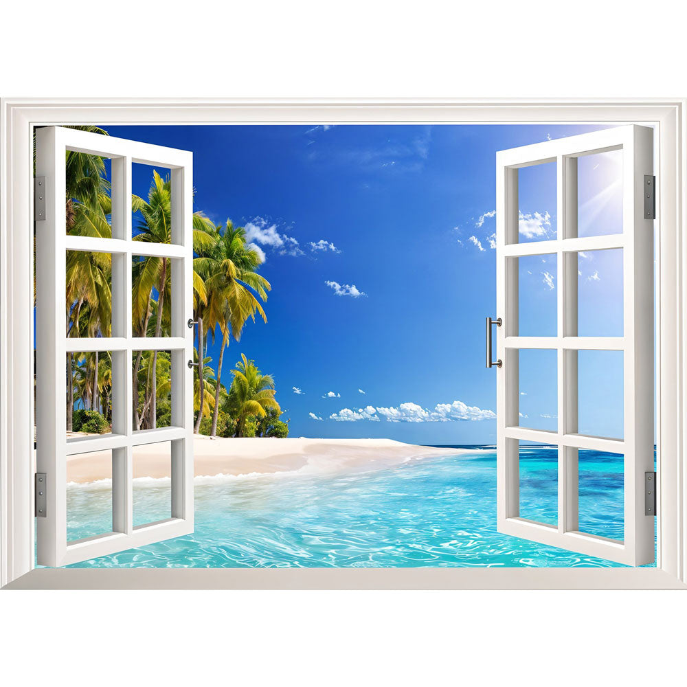 5D Diamond Painting XXL Fenster mit blick auf Meer - Unique-Diamond