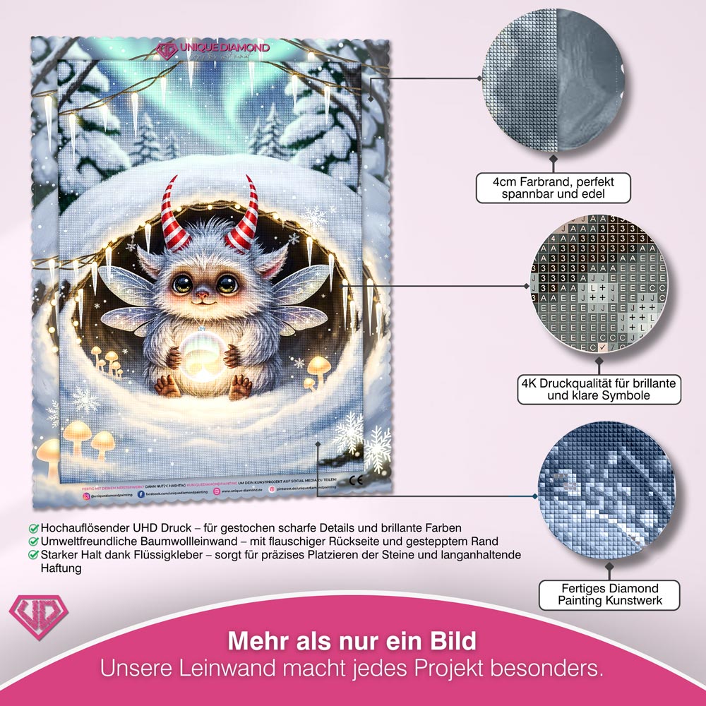 5D Diamond Painting – Lumino im Winterhügel
