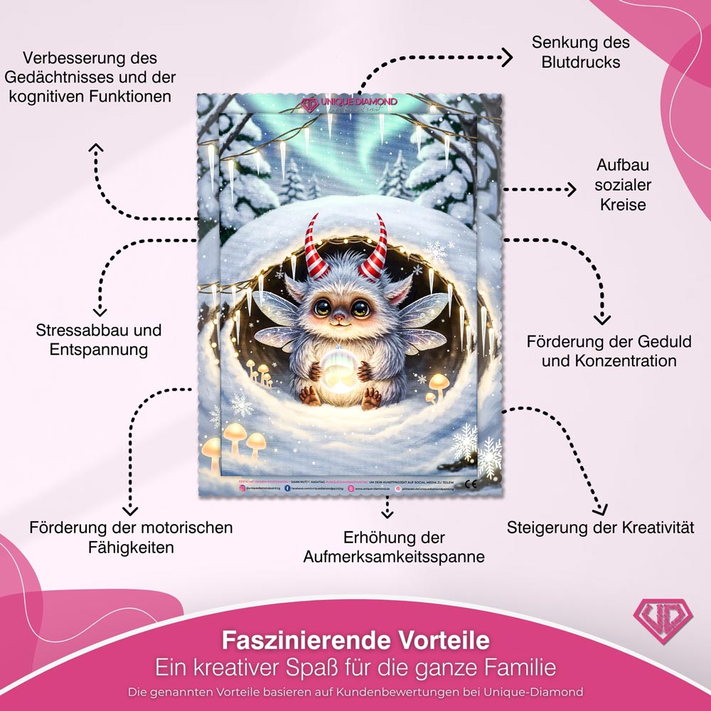 5D Diamond Painting – Lumino im Winterhügel