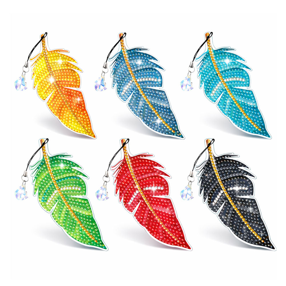 5D Diamond Painting Lesezeichen – Farbintensive Blätter im 6er-Set, Unique-Diamond
