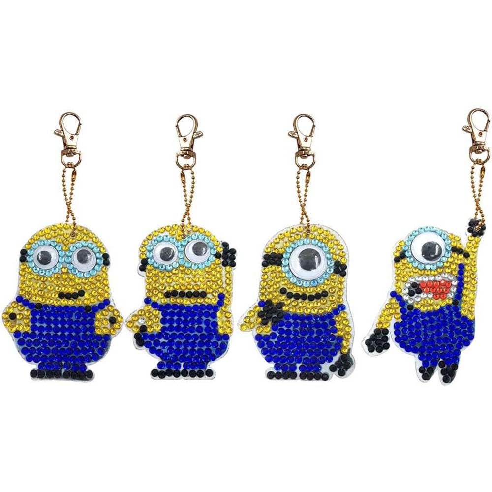 Diamond Painting Anhänger Minions 4st Set, Unique-Diamond