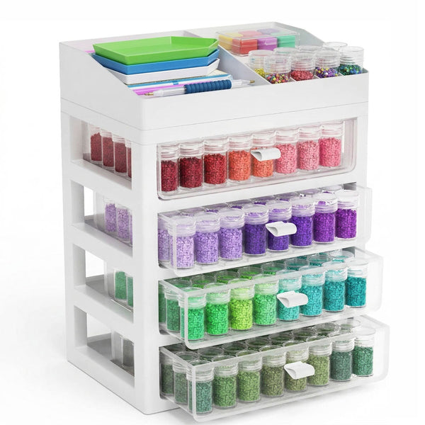 Diamond Painting Organizer XXL mit 192 Dosen & Schubladen