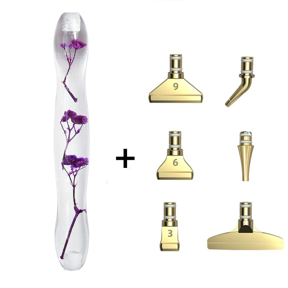 Diamond Painting Ergonomischer Premium Stift Lila Blumen 5 Varianten, Unique-Diamond