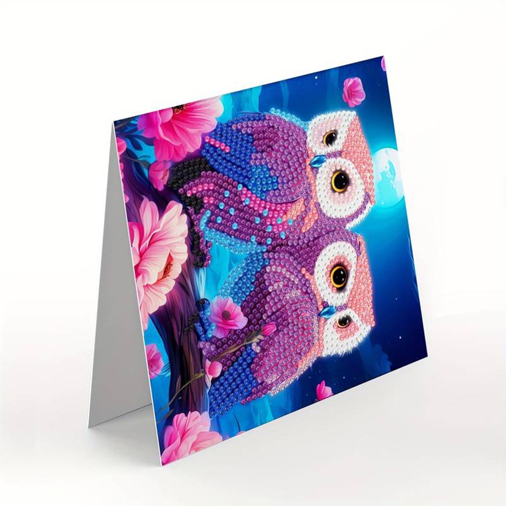 Aukojoy 6er DIY Diamond Painting Karten Set - Weihnachts-Grußkarten Mit Strass-Steinen