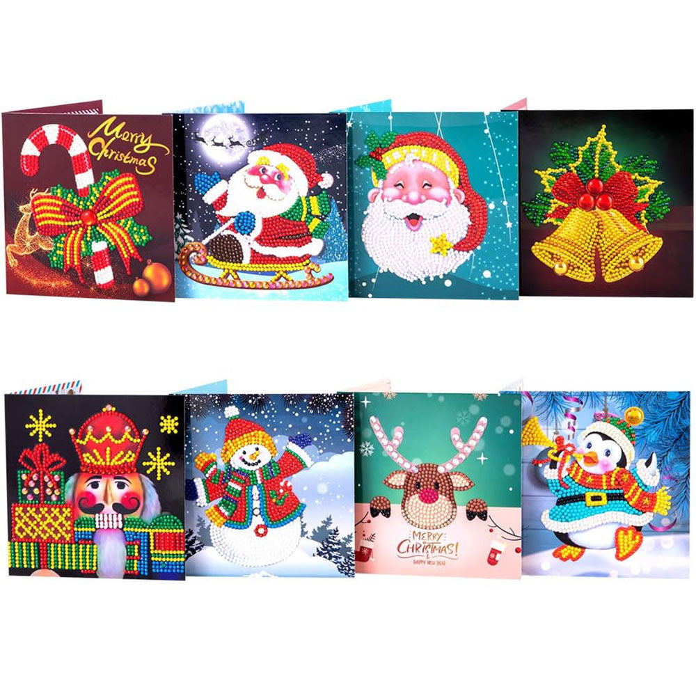 Diamond Painting Grußkarten Weihnachten 8 Stück Set 4, Unique-Diamond