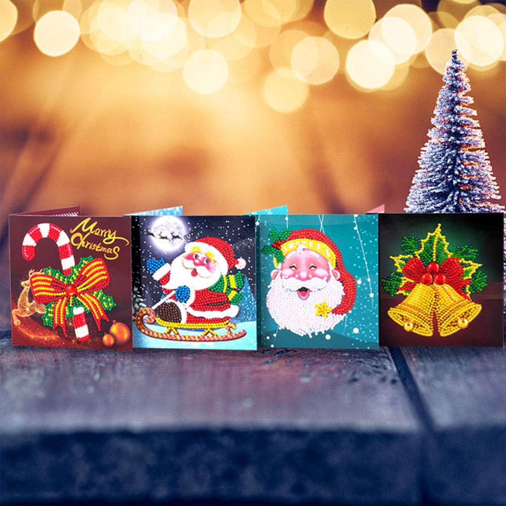 Diamond Painting Grußkarten Weihnachten 8 Stück Set 4, Unique-Diamond