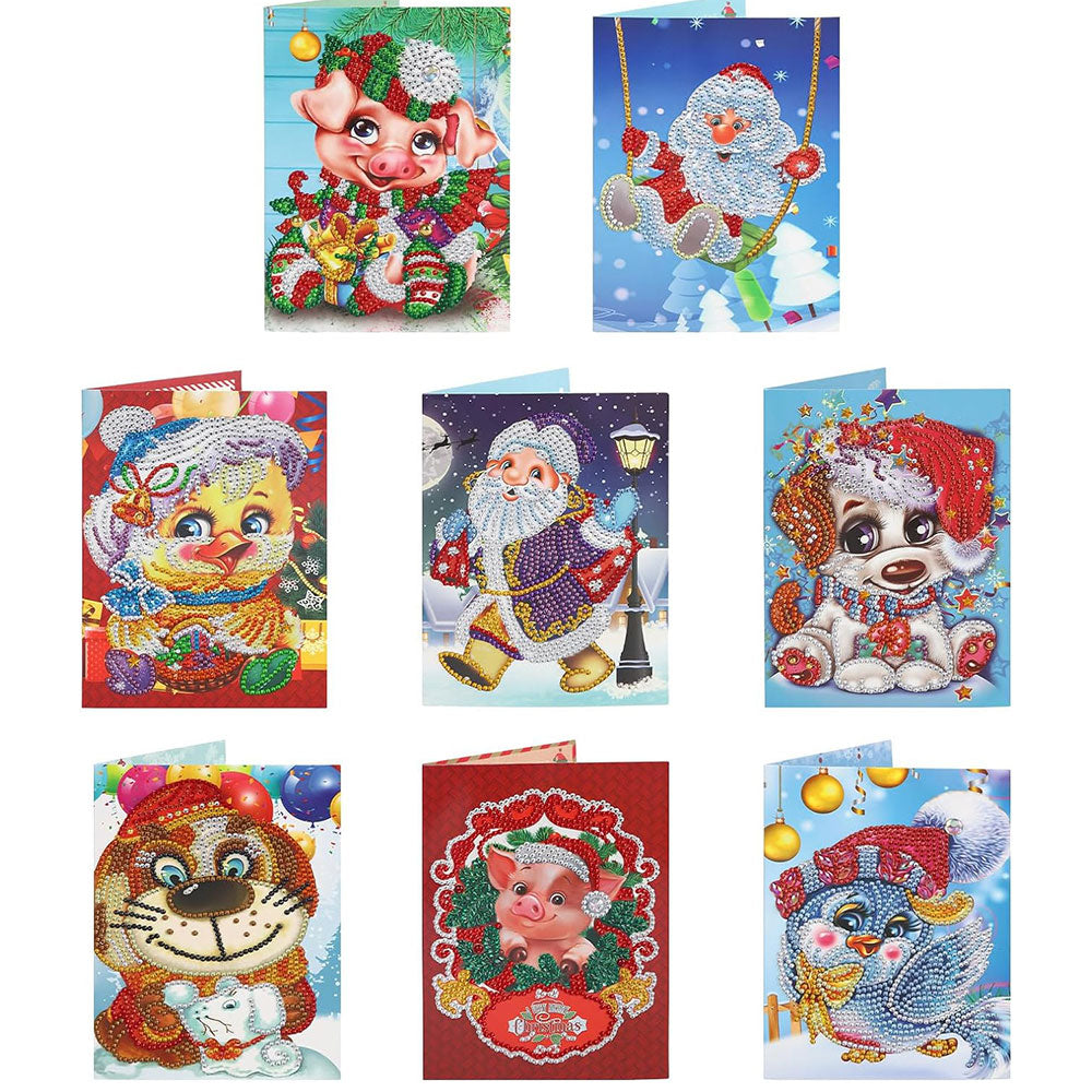 Diamond Painting Grußkarten Weihnachten 8 Stück Set 5