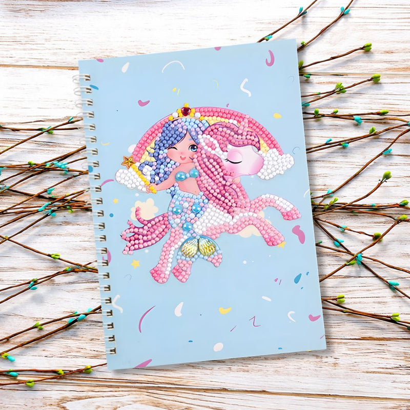 Diamond Painting Notizbuch Meerjungfrau mit Einhorn, Unique-Diamond