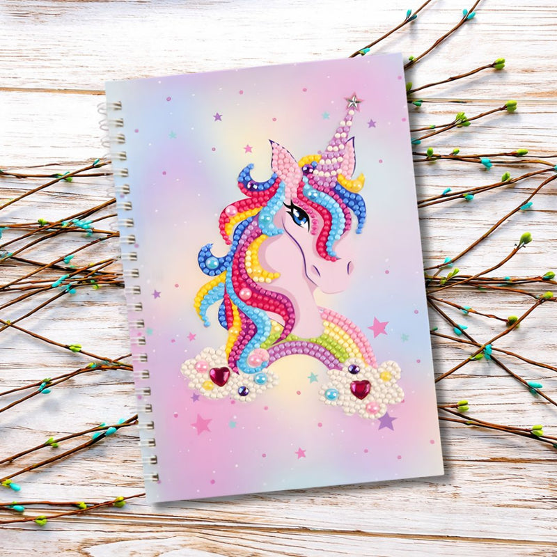 Diamond Painting Notizbuch Einhorn rosa - Unique-Diamond
