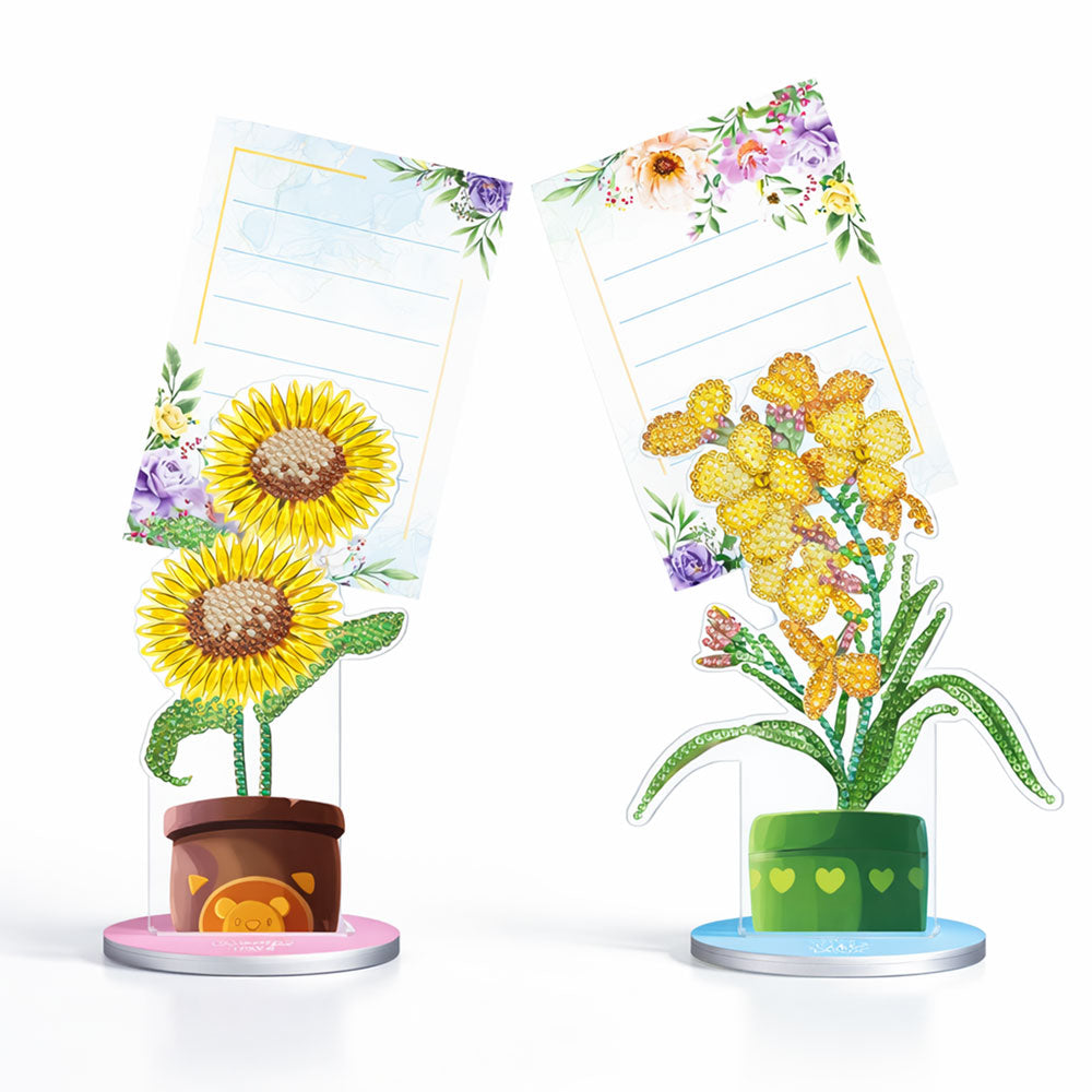 Diamond Painting Notizhalter Blumen 2 Stück Set, Unique-Diamond