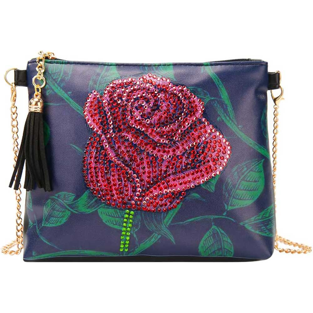 Diamond Painting Tasche Rote Rose, Unique-Diamond