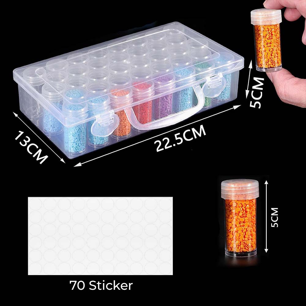 Diamond Painting Aufbewahrung 60 Teile - Organizer Box Mit Stickers Für Strasssteine & Bastelzubehör