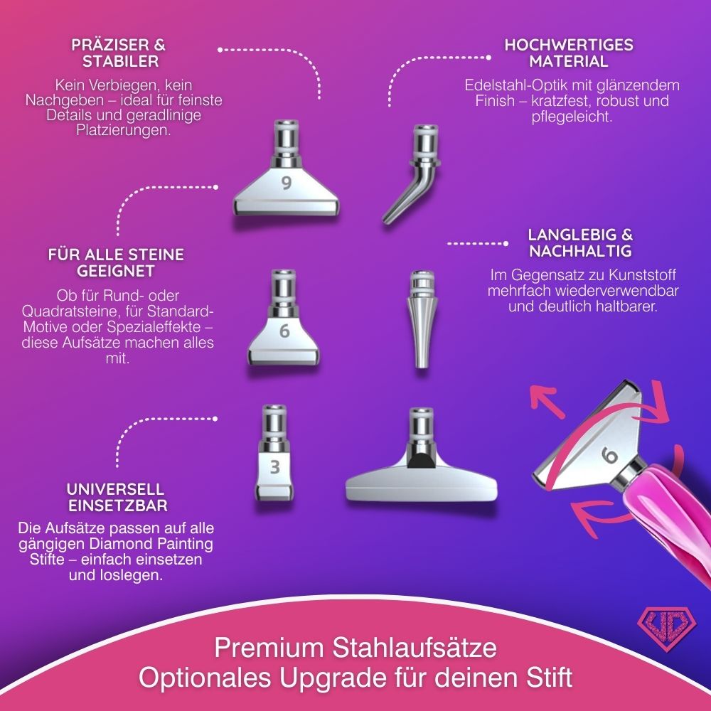Diamond Painting Ergonomischer Premium-Stift – Pink Flame Wave Unique-Diamond