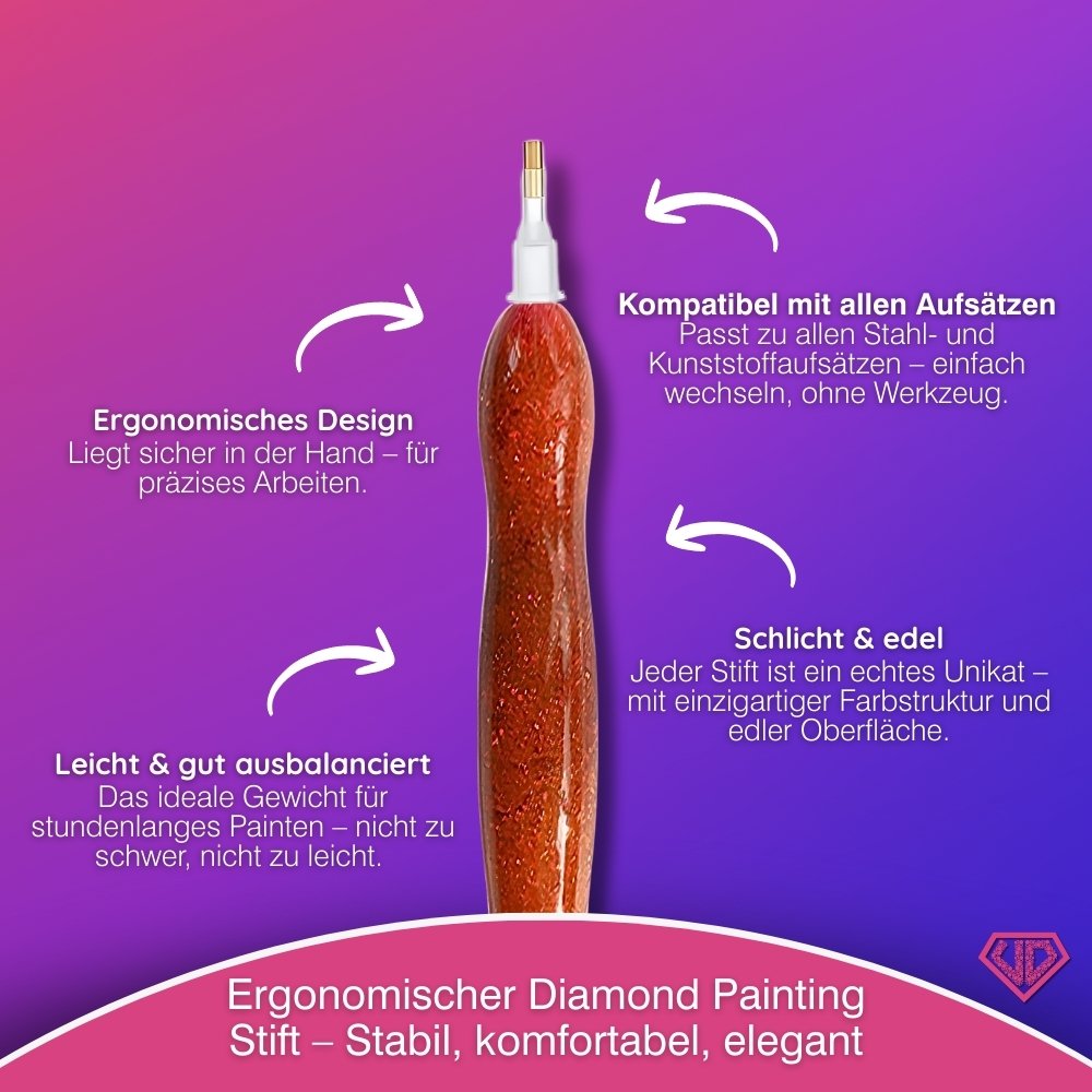 Diamond Painting Ergonomischer Premium-Stift – Amber Flame Unique-Diamond