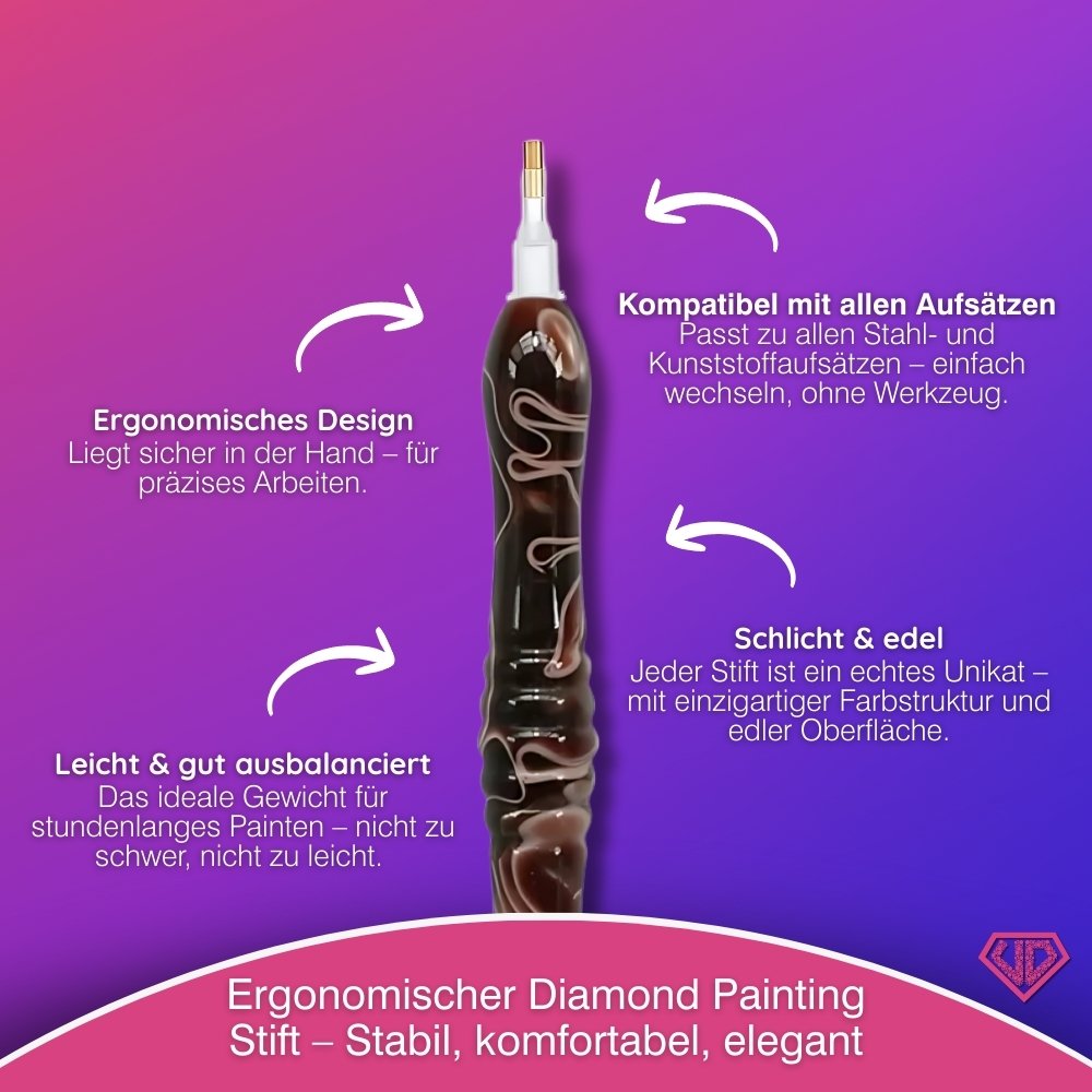 Diamond Painting Ergonomischer Premium-Stift – Mocha Marble Unique-Diamond