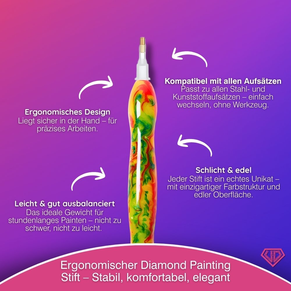 Diamond Painting Ergonomischer Premium-Stift – Fire & Lime Unique-Diamond
