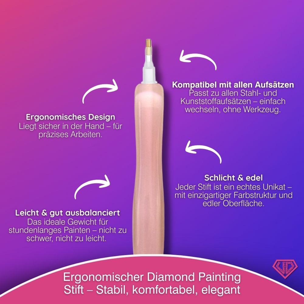 Diamond Painting Ergonomischer Premium-Stift – Blush Pearl Unique-Diamond