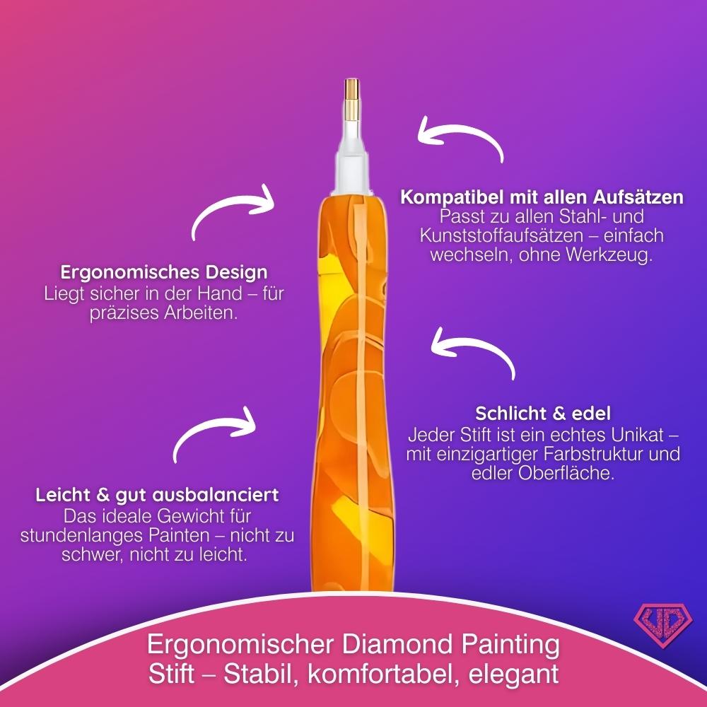 Diamond Painting Ergonomischer Premium-Stift – Sunset Amber Edition, Unique-Diamond