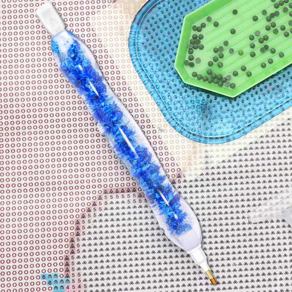 Diamond Painting Ergonomischer Premium Stift Blaue Blumen 5 Varianten, Unique-Diamond