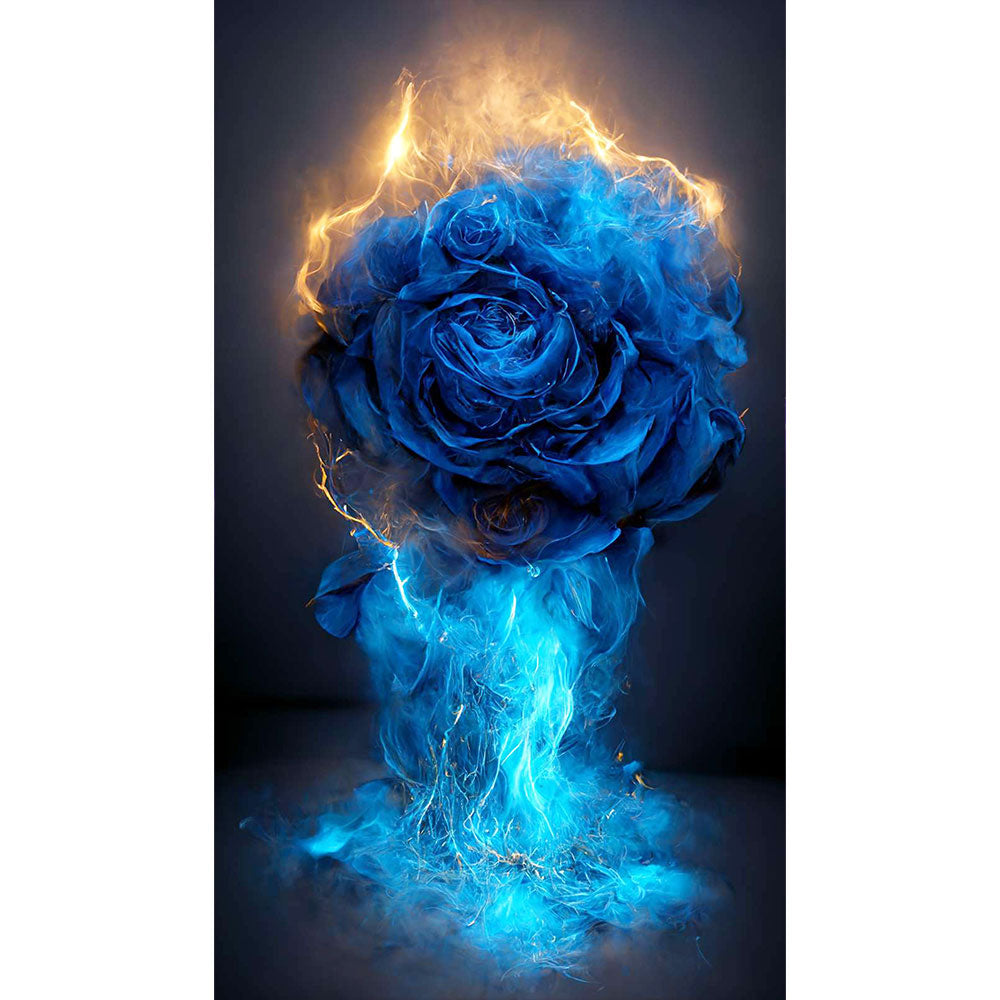 5D Diamond Painting XXL Burning Blue Rose