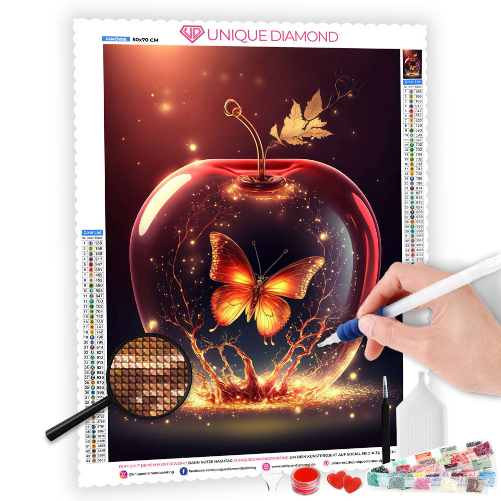 5D Diamond Painting AB Steine Magic Apple, Unique-Diamond