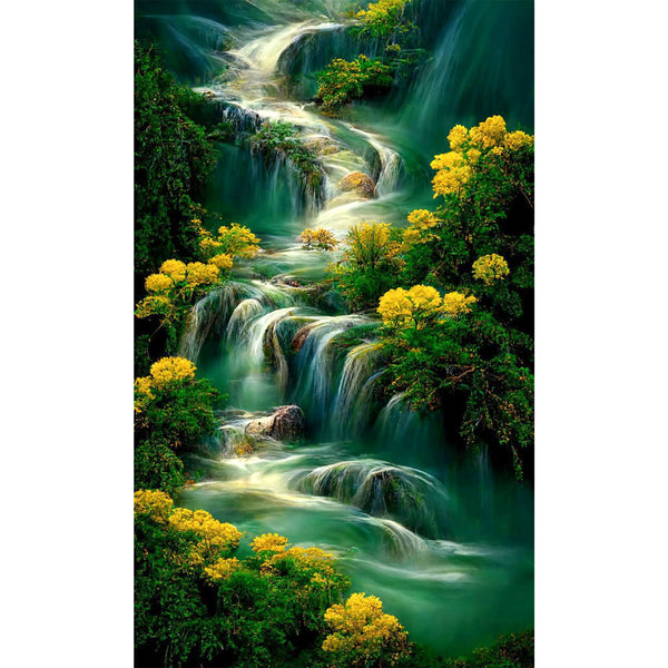 5D Diamond Painting XXL Berg Wasserfall, Unique-Diamond
