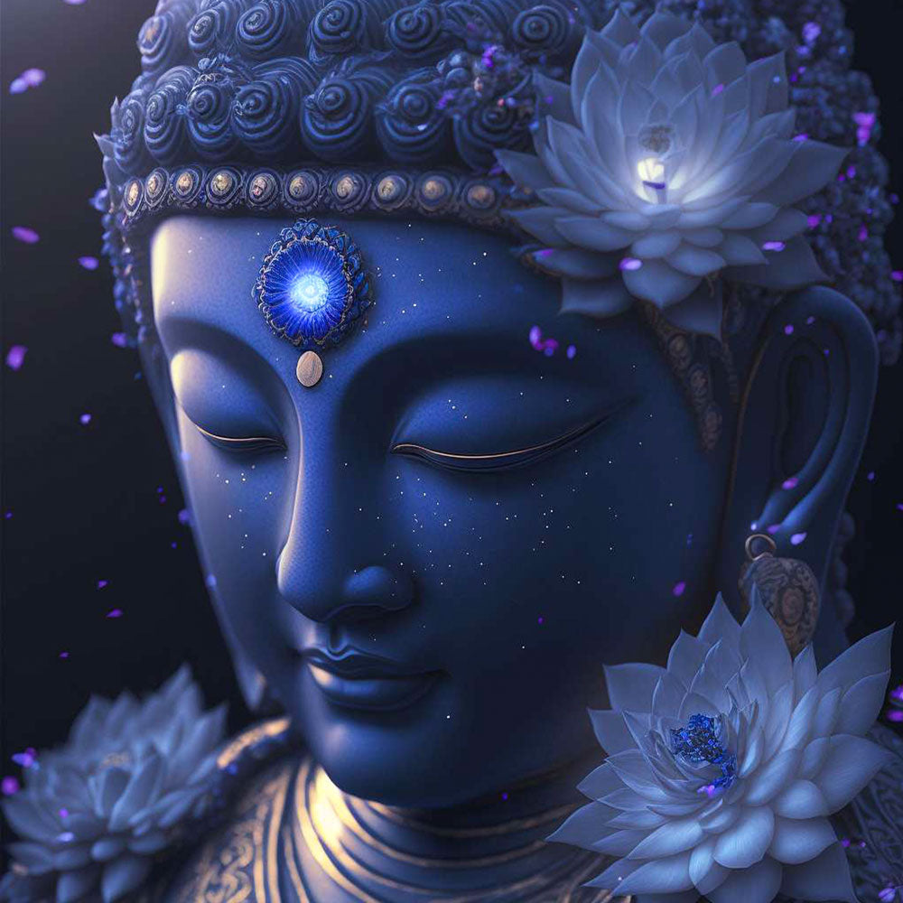 5D Diamond Painting Blauer Buddha, Unique-Diamond