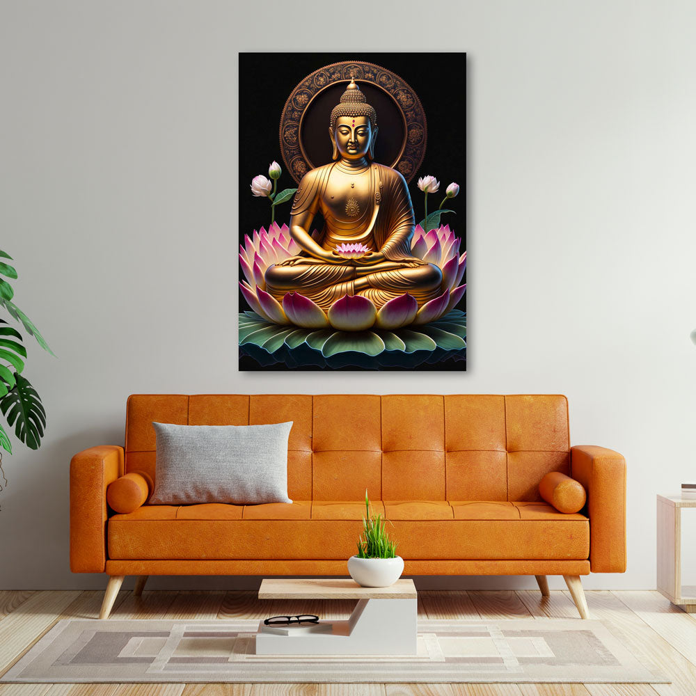5D Diamond Painting Lotus Buddha, Unique-Diamond