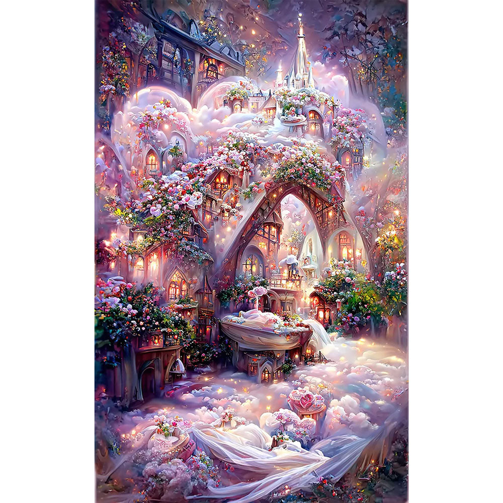 5D Diamond Painting XXL AB Steine Fantasy Schloss, Unique-Diamond