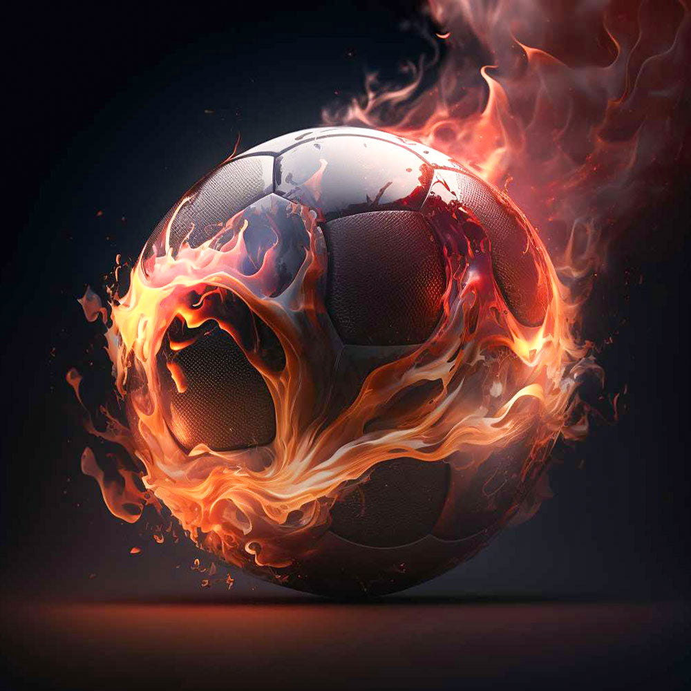 5D Diamond Painting Feuer & Fußball, Unique-Diamond