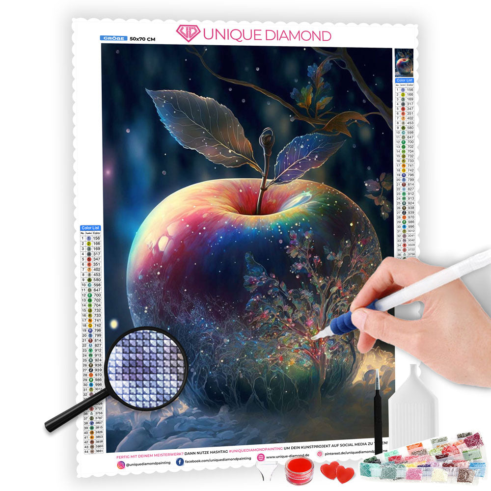 5D Diamond Painting AB Steine Ice Apple, Unique-Diamond