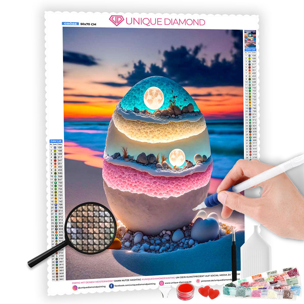 5D Diamond Painting AB Steine Magic Egg, Unique-Diamond