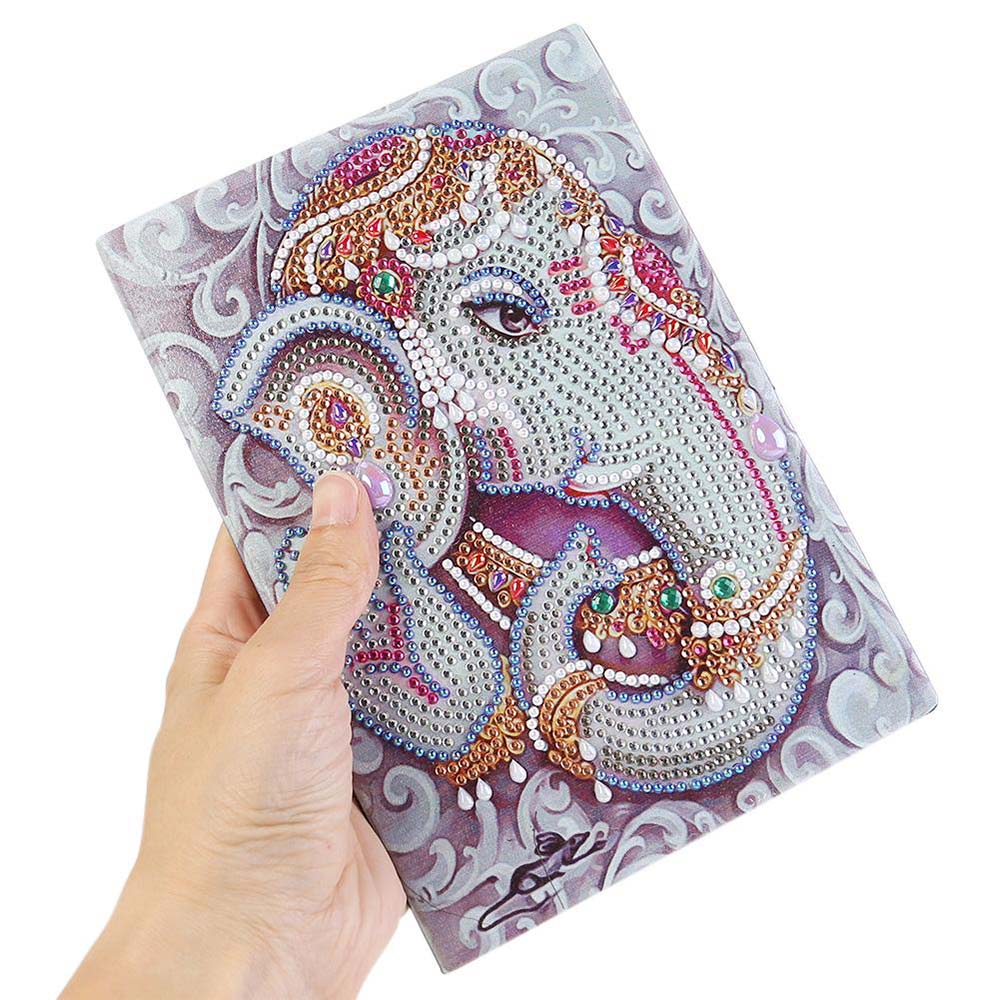 5D Diamond Painting Notizbuch Elefantengott Ganesha, Unique-Diamond