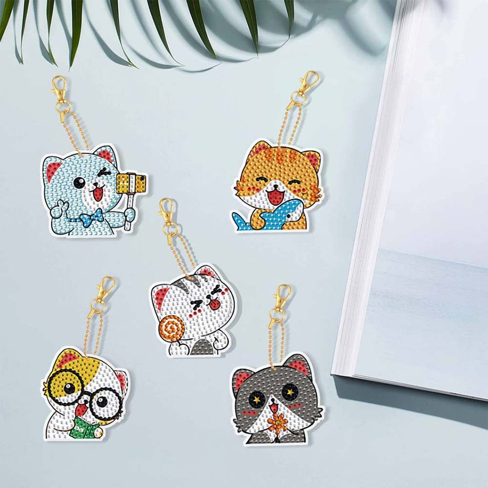Diamond Painting Anhänger Set – 15 Motive, DIY Schlüsselanhänger Mit Steinen