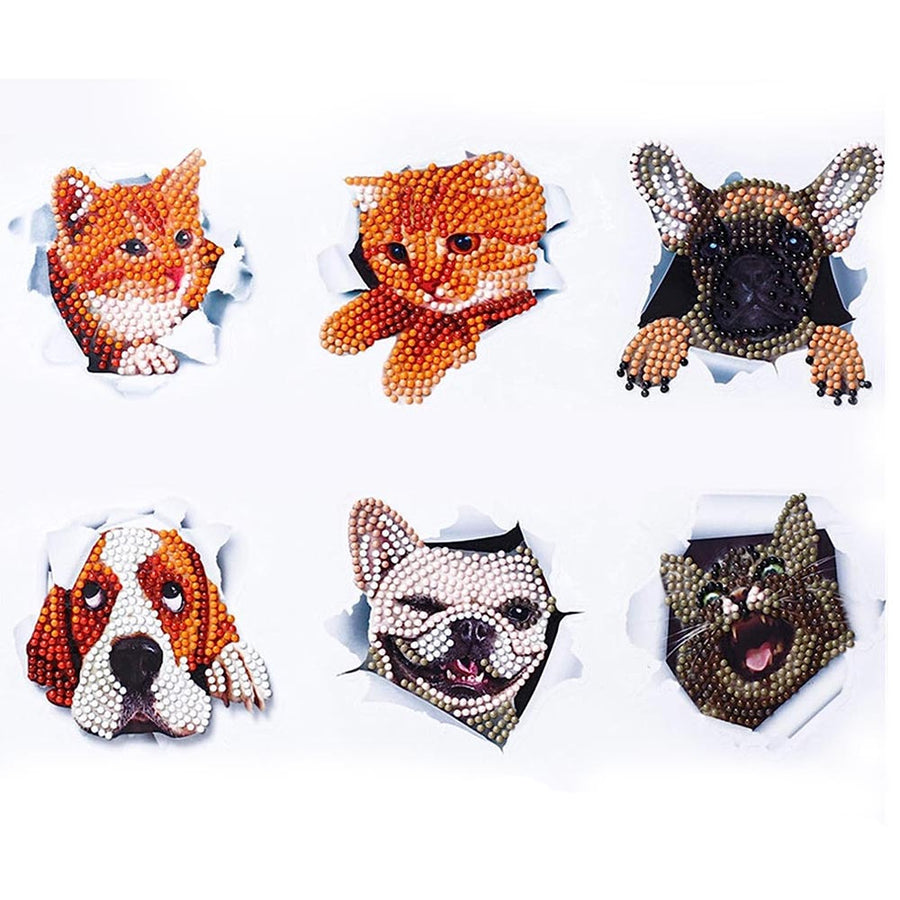 5D Diamond Painting Sticker Set Cats and Dogs Set 2, Unique-Diamond