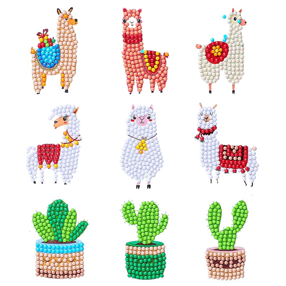 5D Diamond Painting Sticker Set Lamas, Unique-Diamond