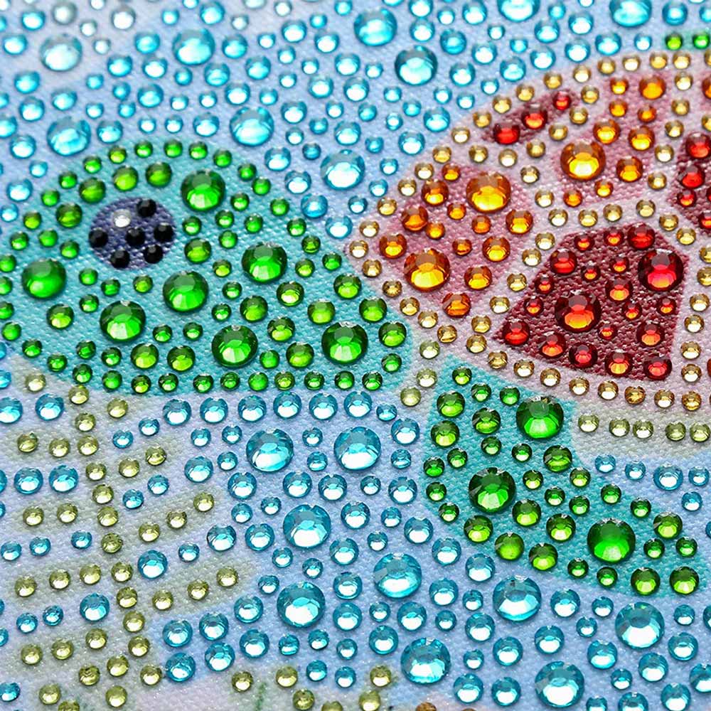 5D Kinder Diamond Painting Schildkröte mit Bilderrahmen, Unique-Diamond