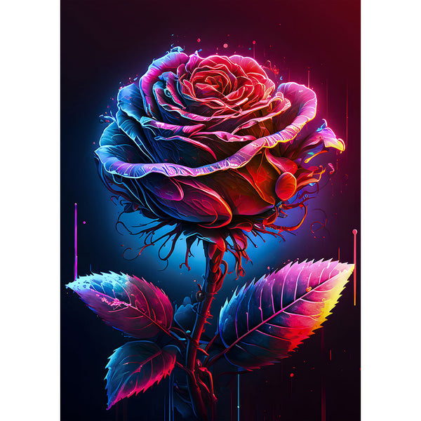 5D Diamond Painting AB Steine Red and Blue Rose, Unique-Diamond