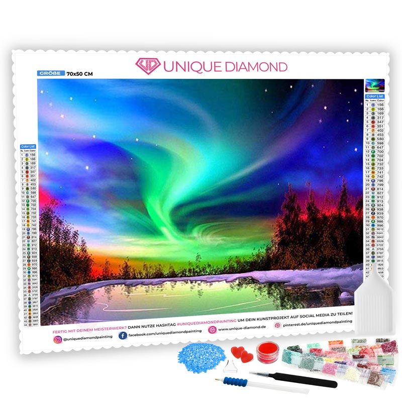 5D Diamond Painting AB Steine Aurora Farbspiel - Unique-Diamond