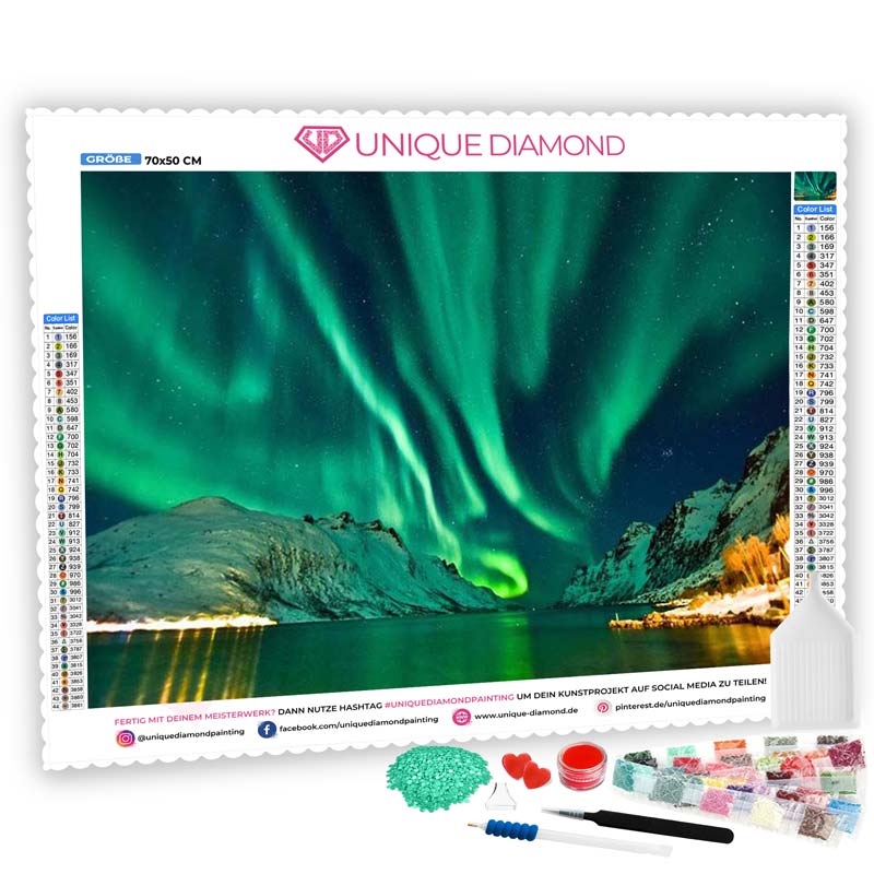 5D Diamond Painting AB Steine Aurora Landschaft - Unique-Diamond