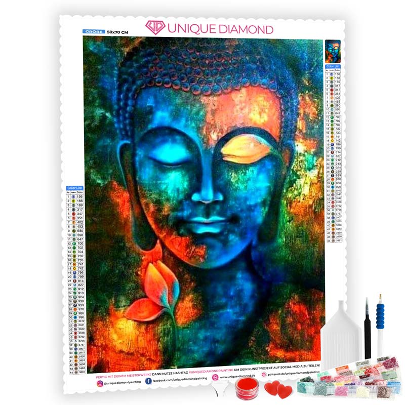 5D Diamond Painting AB Steine Buddha Künstler Porträt - Unique-Diamond