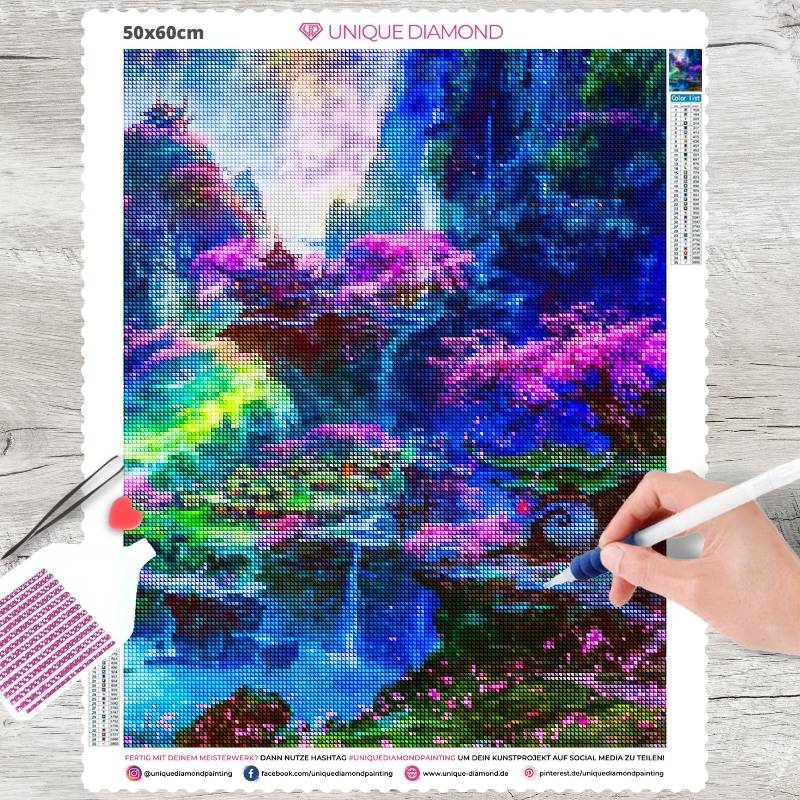 5D Diamond Painting AB Steine Fantasy Landschaft - Unique-Diamond